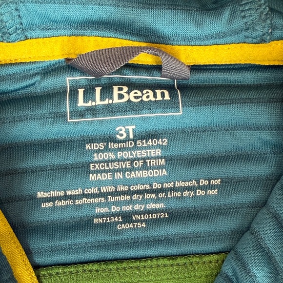 L.L. Bean Blue and Green Striped Fabric - Picture 3 of 4